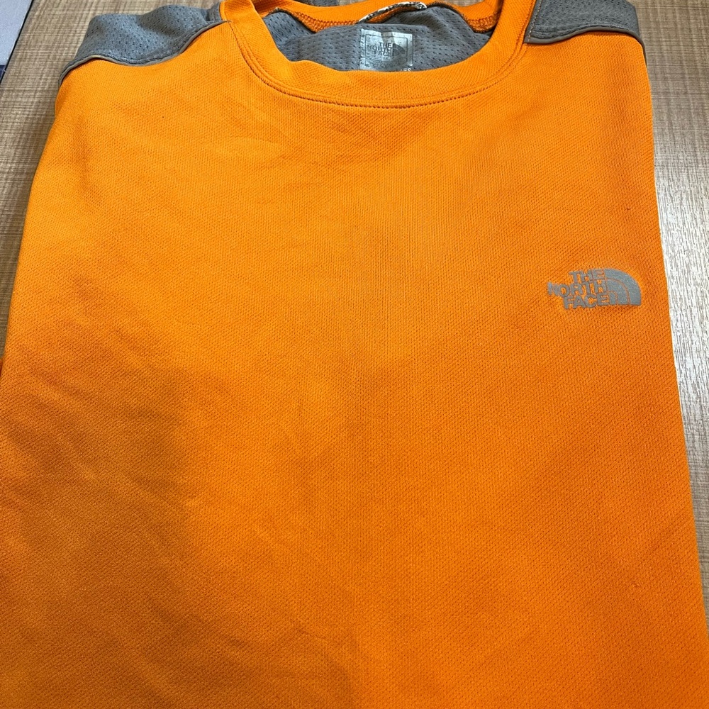 The North Face Vibrant Orange and Gray Tee